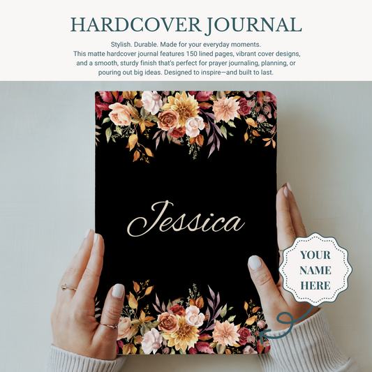 Custom Wildflower Journal Gift for Women Prayer Diary for Mom Teacher Bridesmaid Floral Notebook Personalized Keepsake for Faith Notes