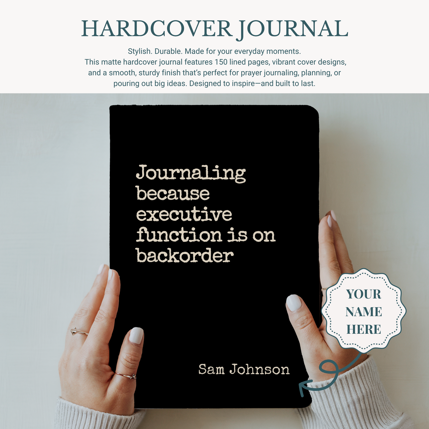 ADHD Journal for Adults Funny Mental Health Notebook Gift for Overstimulated Minds Executive Function Support Journal