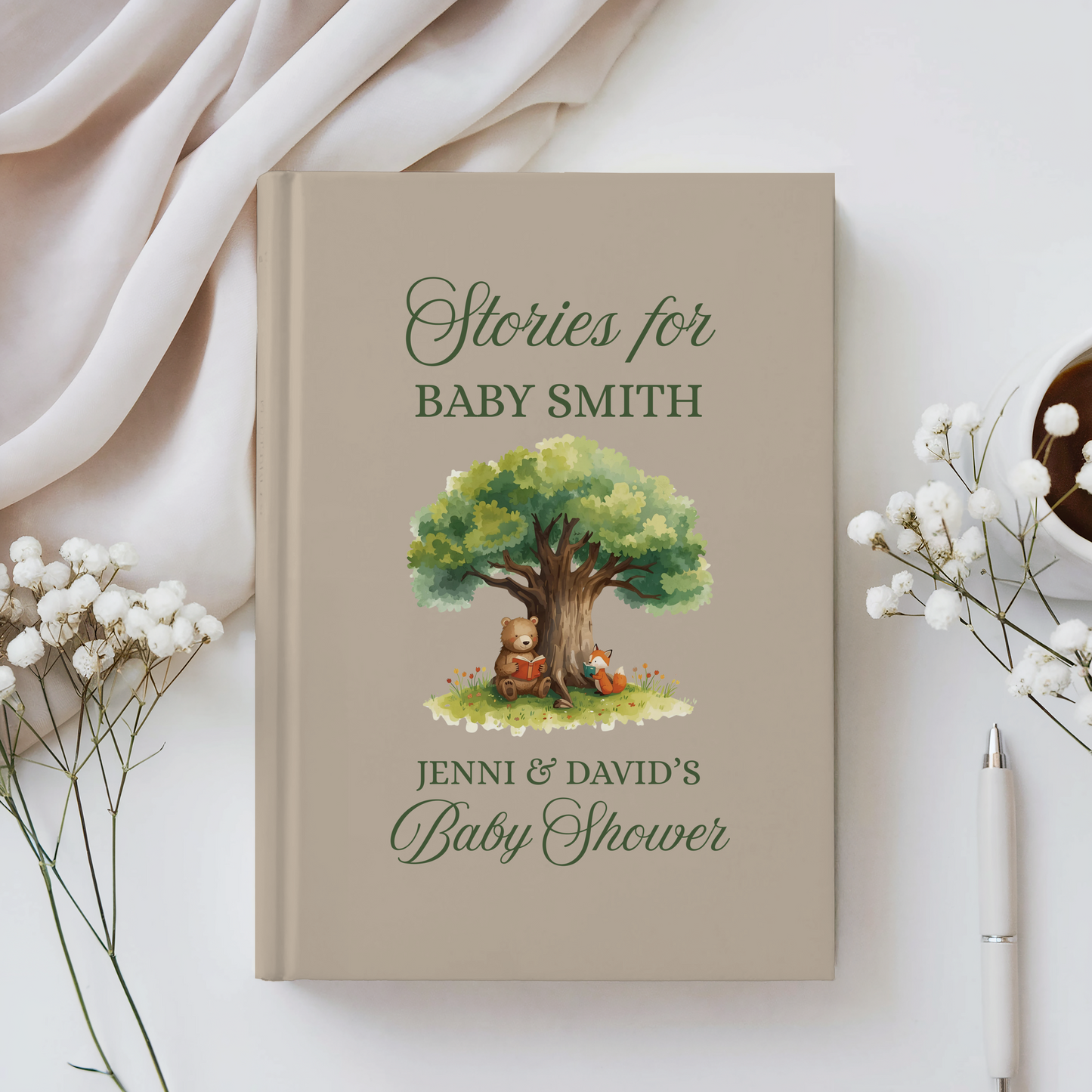 Custom Baby Book, Baby Shower Guest Book, Personalized Journal, First Year Memory Book, Congratulations Gift, New Mom Keepsake
