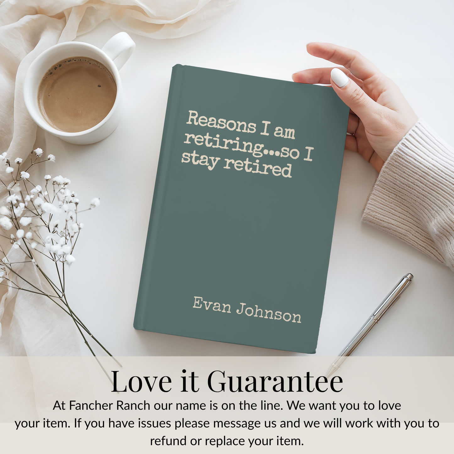 Personalized Teacher Retirement Gift, Principal Retirement Gift, BFF Gift, Custom Journal, Hardcover Notebook