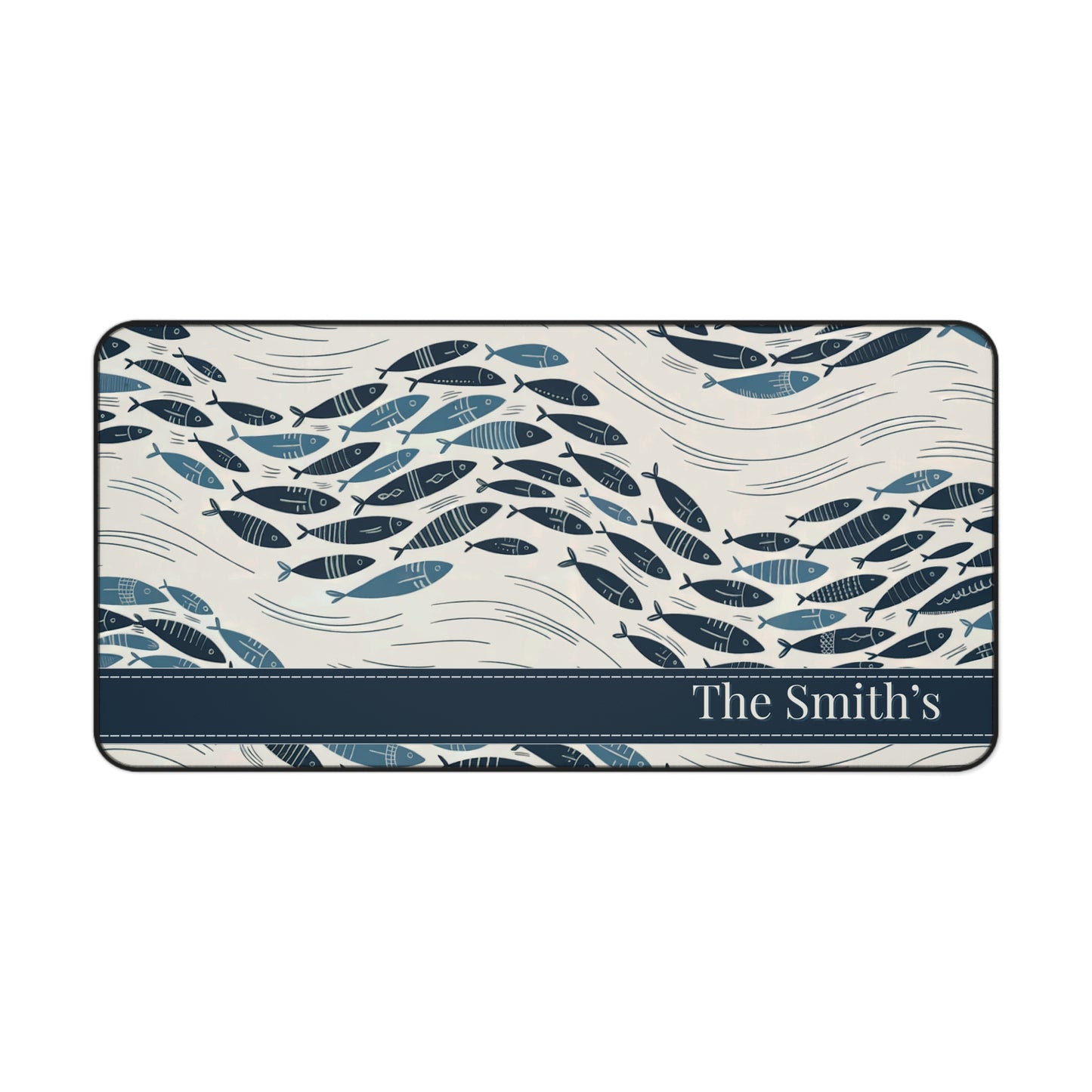 Custom Fish Design Desk Mat — Large Waterproof Mouse Pad for Home Office