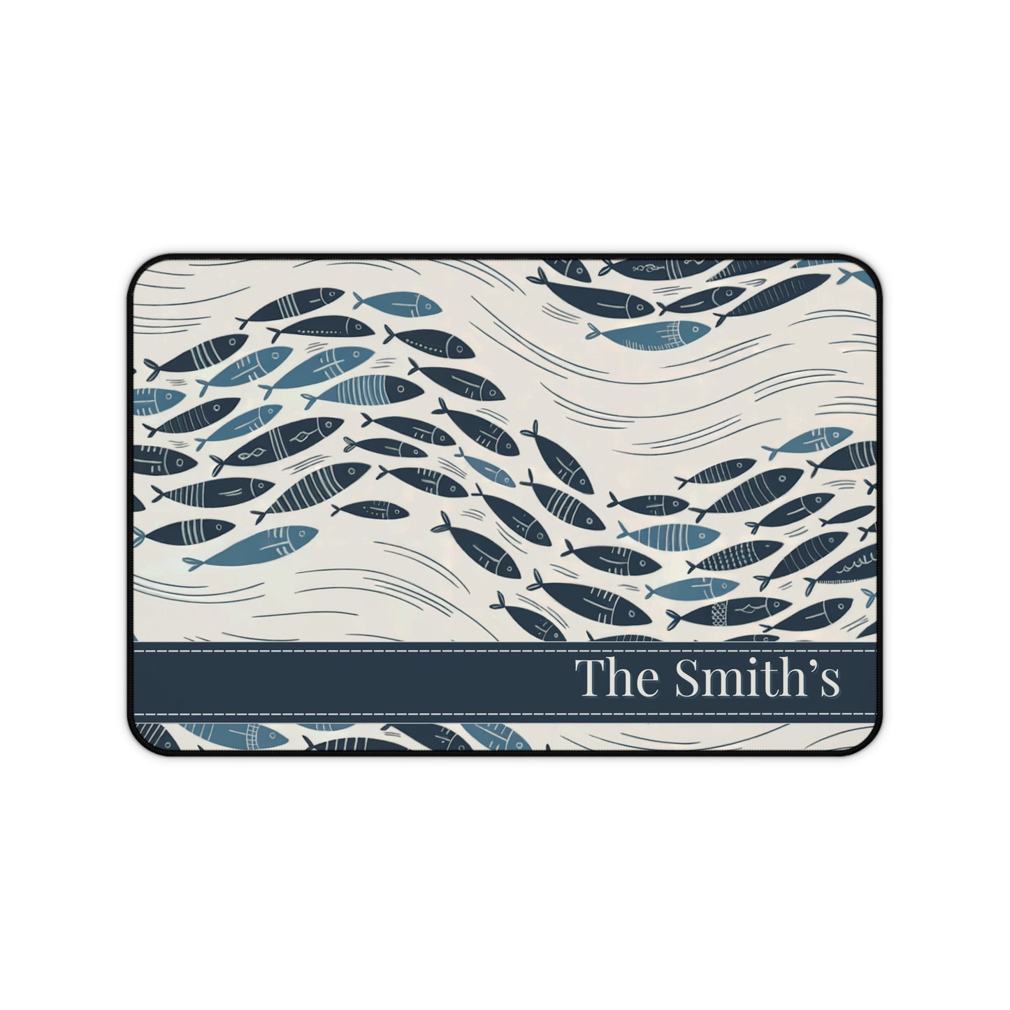 Custom Fish Design Desk Mat — Large Waterproof Mouse Pad for Home Office