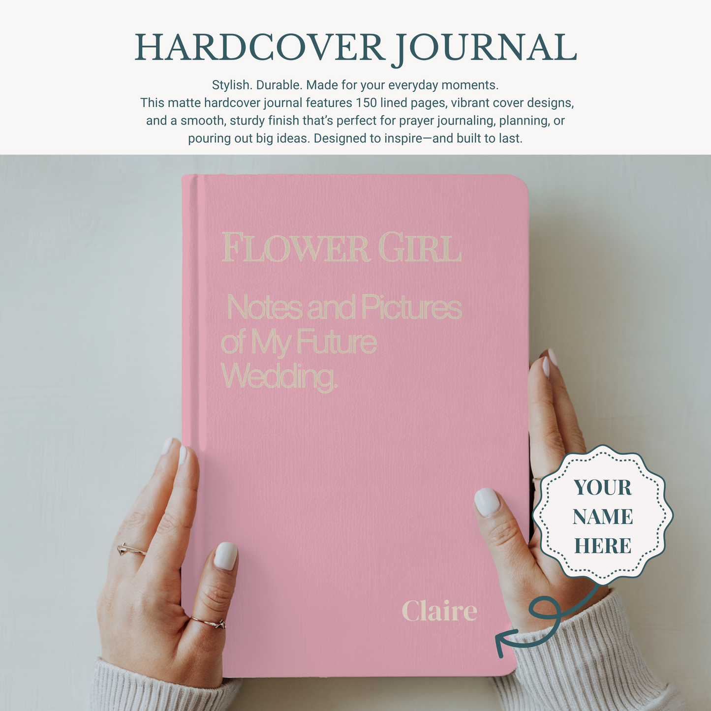 Flower Girl Journal Personalized Wedding Gift for Flower Girl Wedding Activity Book for Kids Flower Girl Proposal Gift Custom Name Journal