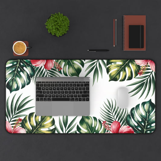 Tropical Floral Desk Mat — Vibrant Island-Inspired Office Mouse Pad
