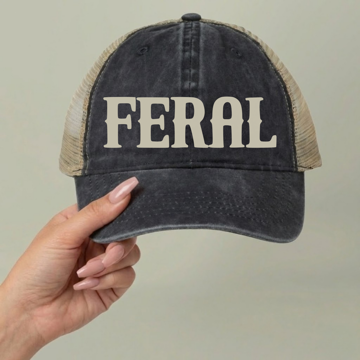 Western Trucker Hat for Women Ponytail Cap Country Mom Gift Feral Farm Life Cowgirl Hunting Homestead Hat