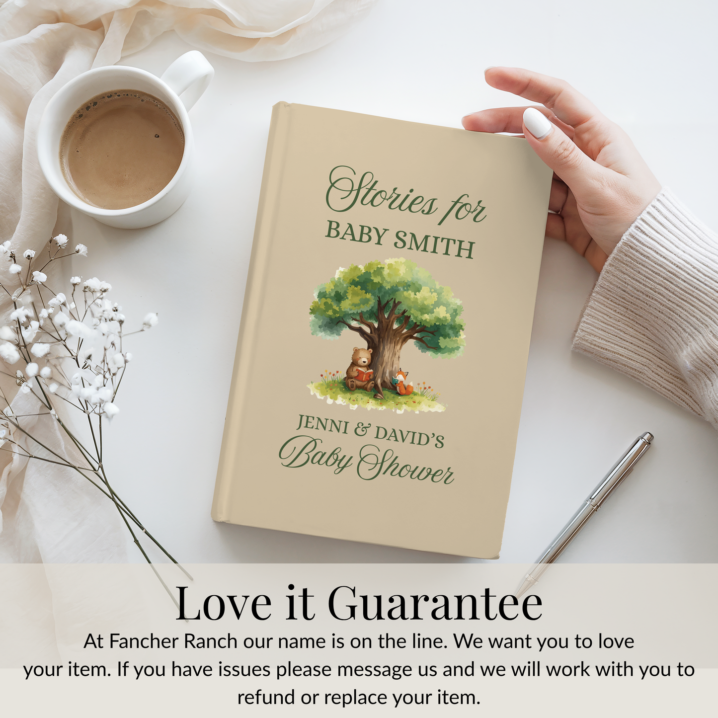 Custom Baby Book, Baby Shower Guest Book, Personalized Journal, First Year Memory Book, Congratulations Gift, New Mom Keepsake