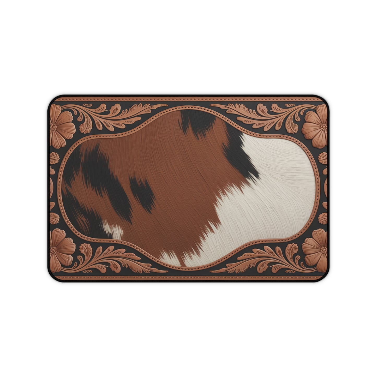 Cowhide Print Desk Mat — Stylish Home Office Desk Pad