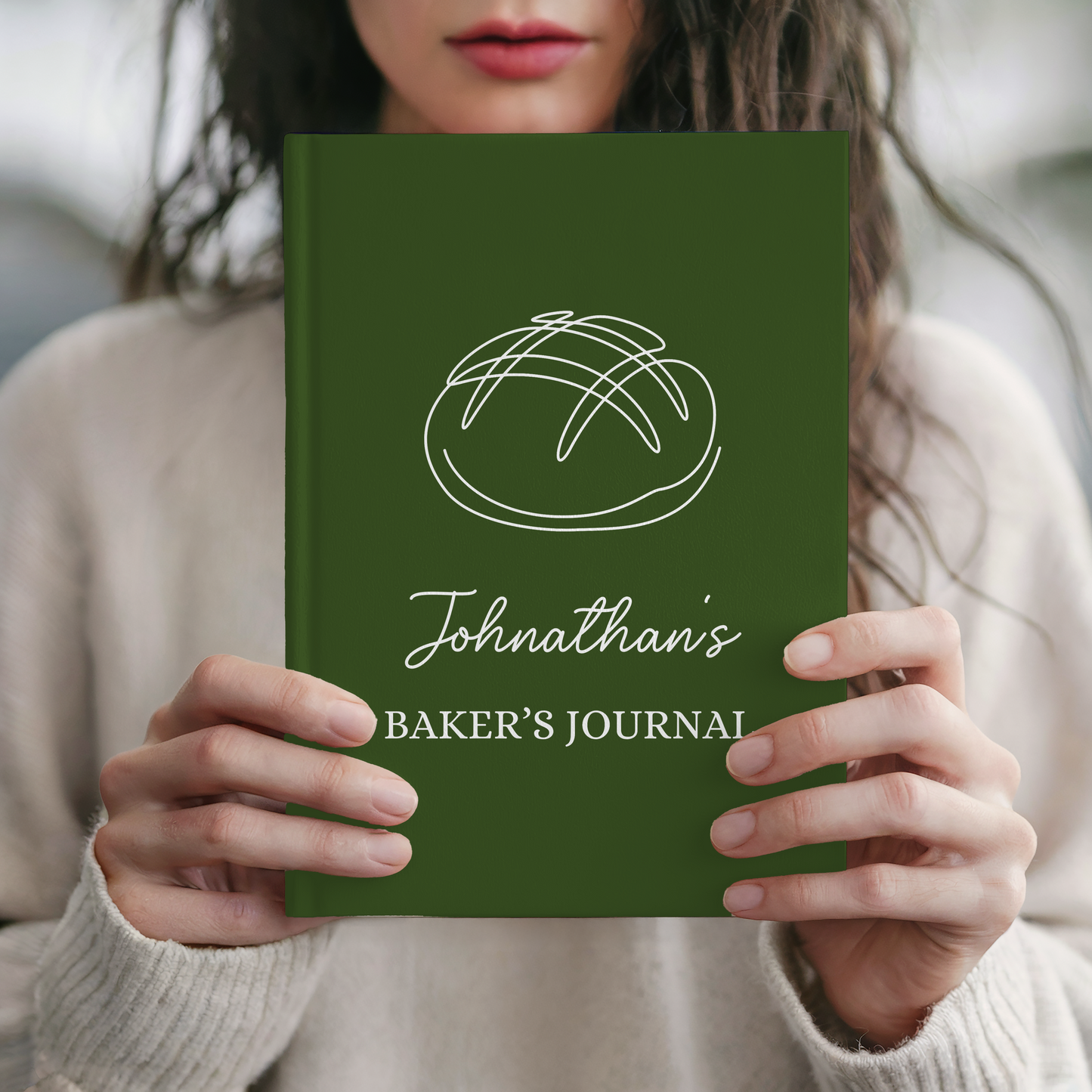 Baker's Journal Matte Hardcover, Personalized Journal, Gift for Bakers, Stylish Journal with Bread Art, Custom Baking Notebook