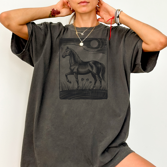 Horse Lover Gift Vintage Horse Graphic Tee Comfort Colors Cowgirl Shirt Equestrian Rider Gift Ranch Girl Western Horse Shirt Horse Girl Gift