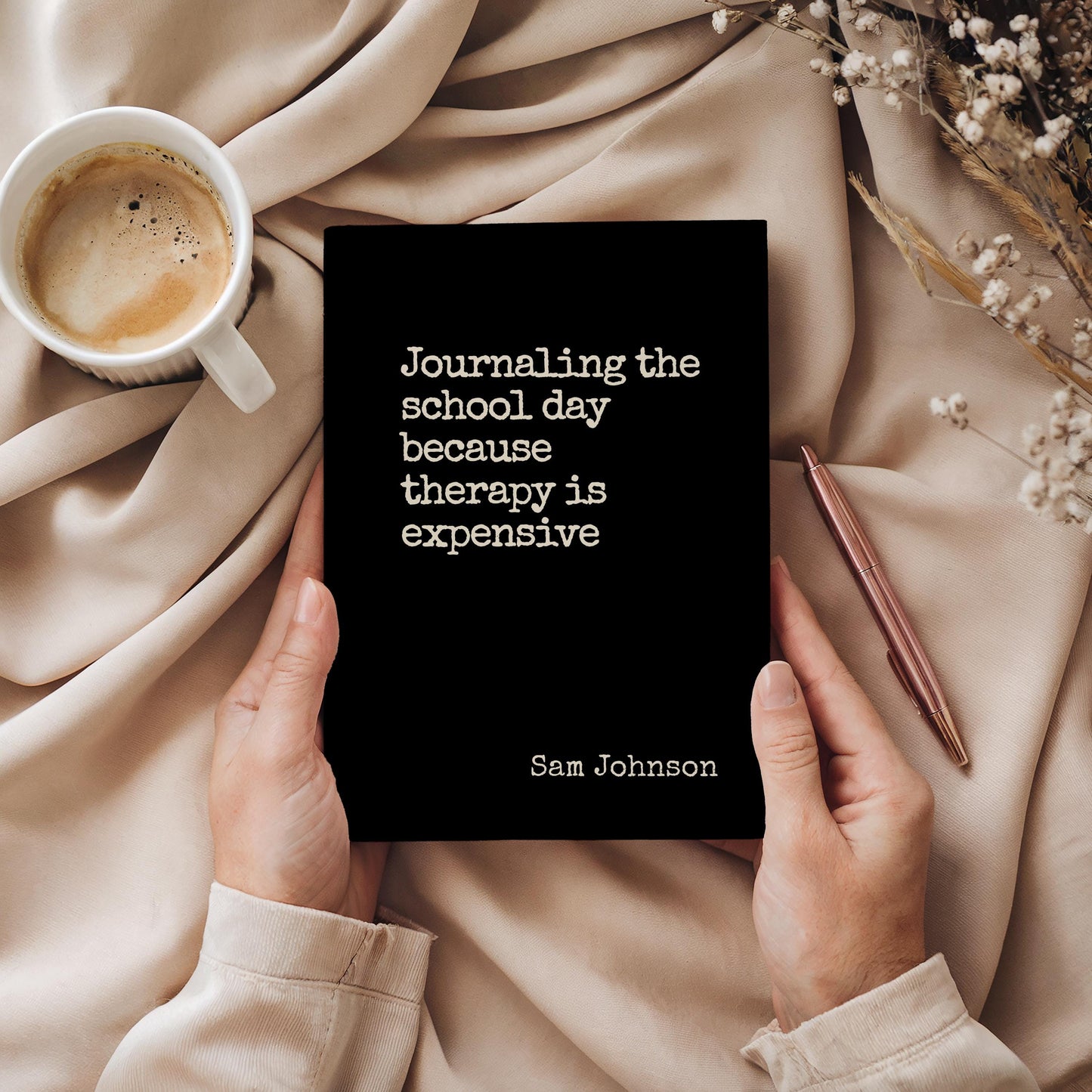 Custom Matte Hardcover Journal, Personalized Notebook for Teachers, Journaling Gift, Funny Coworker Gift, Snarky Quote