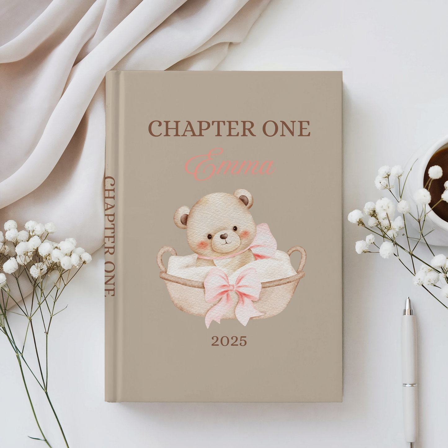 Custom Baby Journal, Personalized Baby Memory Book, New Mom Gift, First Year Keepsake, Baby Shower Guest Book Alternative