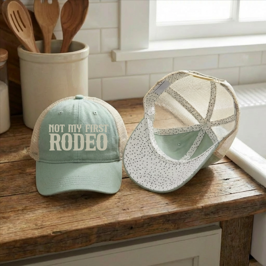 Western Cowgirl Trucker Hat Hide Your Crazy Not My First Rodeo Grace Grit Ponytail Hat Country Concert Hat Cowgirl Gift Ranch Girl Hat