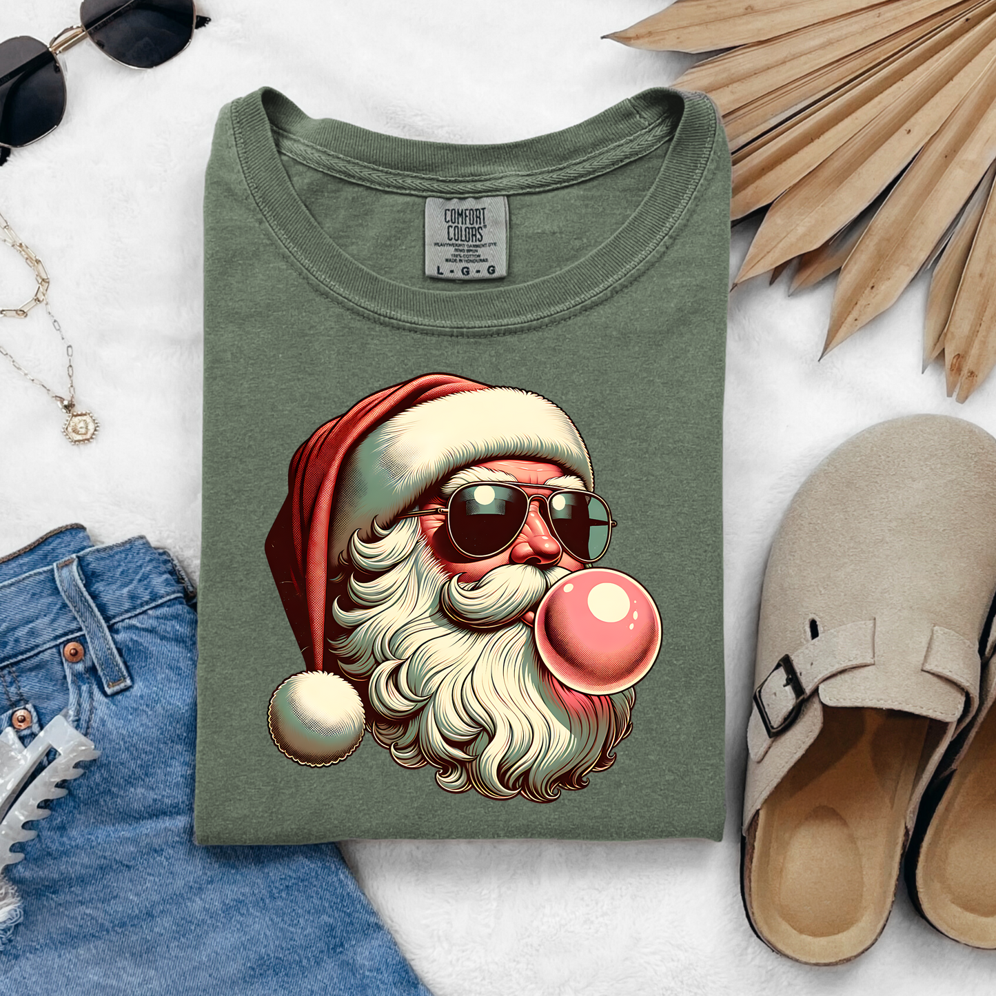 Christmas in July Shirt Funny Santa Shirt Thrifted Style Santa Tee Retro Santa Shirt Summer Christmas Shirt Comfort Colors Graphic Te