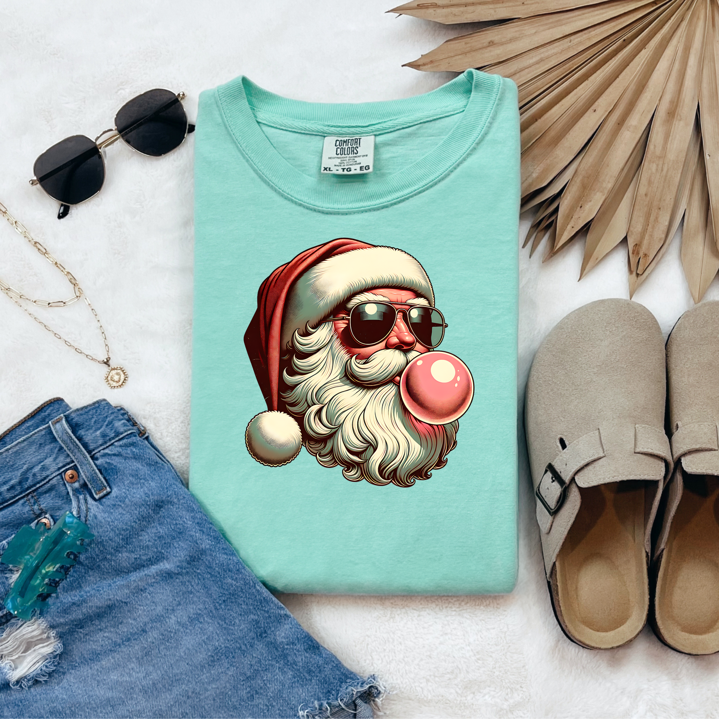 Christmas in July Shirt Funny Santa Shirt Thrifted Style Santa Tee Retro Santa Shirt Summer Christmas Shirt Comfort Colors Graphic Te