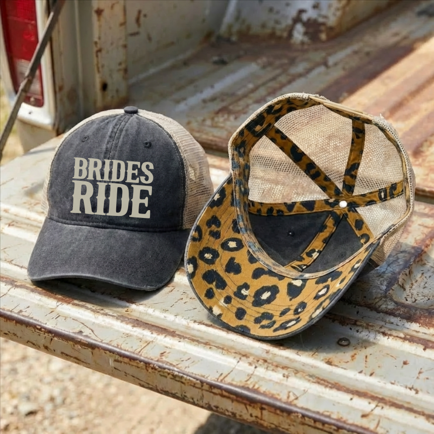 Western Bride Hat for Bachelorette Party Cowgirl Bridal Shower Gift Ponytail Mesh Back Cap Country Bach Weekend Outfit