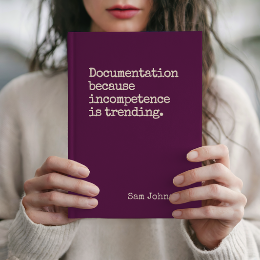 Funny Sarcastic Journal - Documentation Because Incompetence is Trending