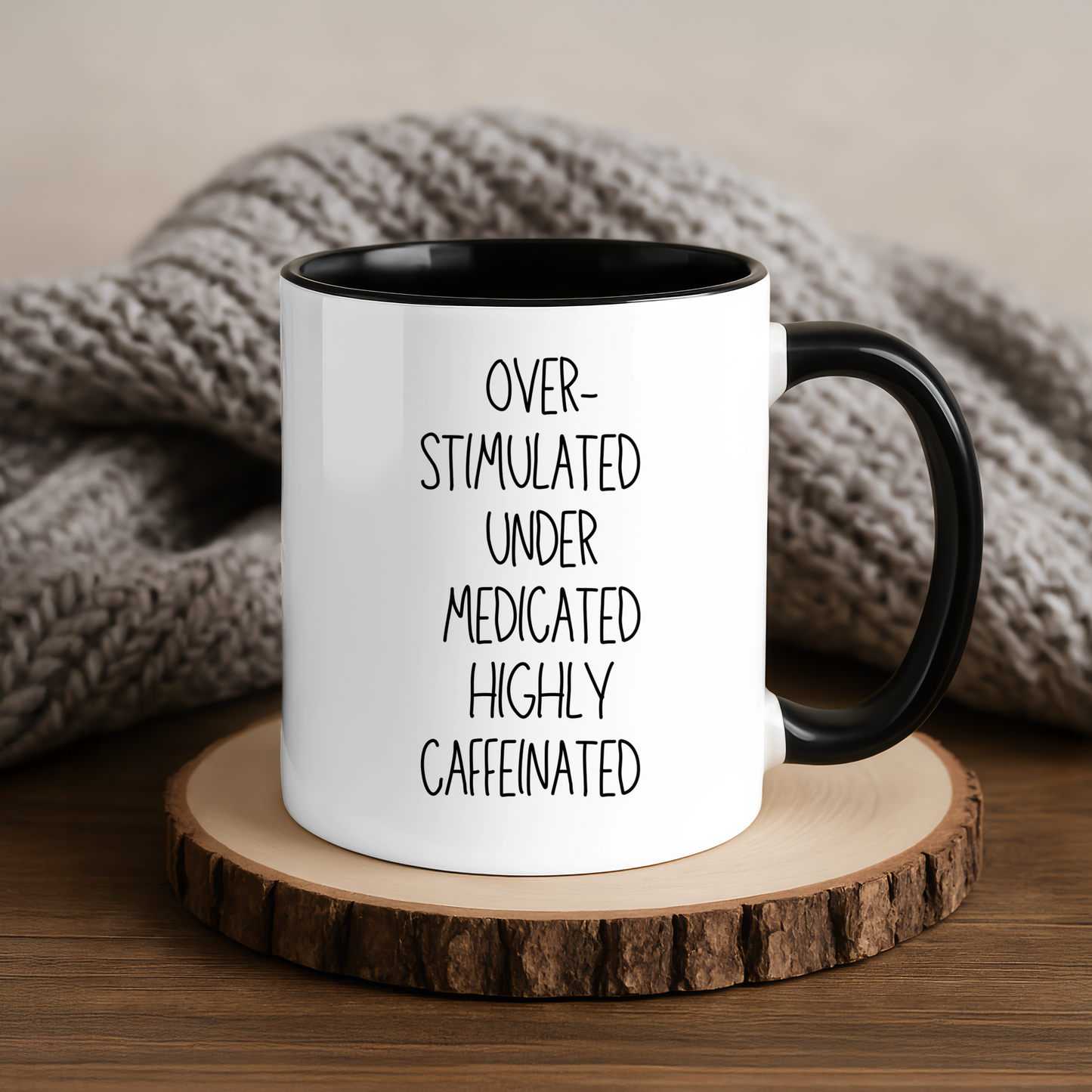 Funny Coffee Mug for Overstimulated Adults Caffeine Lover Gift for ADHD Nurses Teachers Coworkers and Anyone Running on Coffee