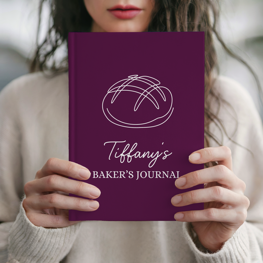 Baker's Journal Matte Hardcover, Personalized Journal, Gift for Bakers, Stylish Journal with Bread Art, Custom Baking Notebook