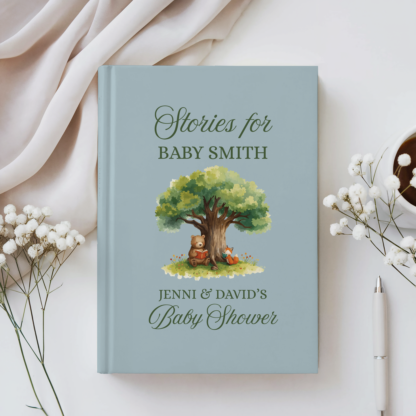 Custom Baby Book, Baby Shower Guest Book, Personalized Journal, First Year Memory Book, Congratulations Gift, New Mom Keepsake