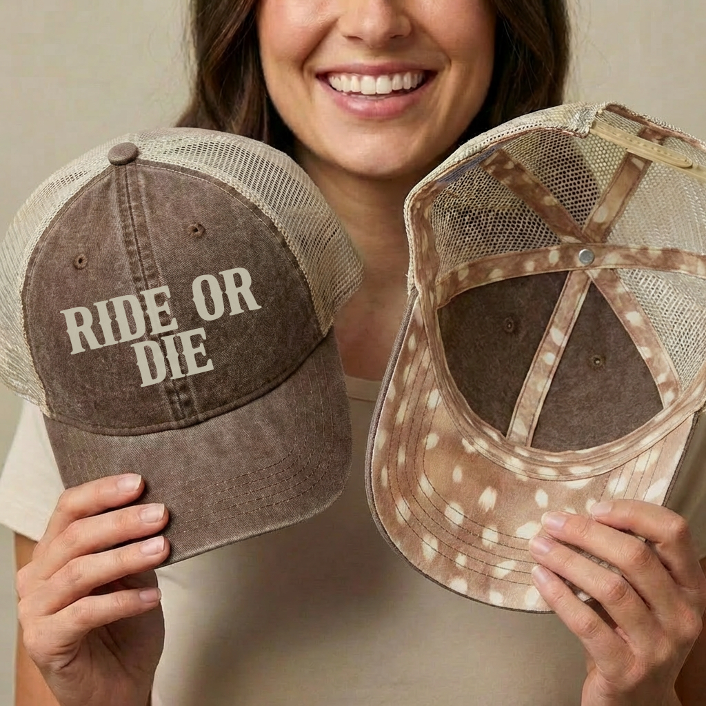 Western Trucker Hat for Women Ponytail Cap Country Mom Gift Feral Farm Life Cowgirl Hunting Homestead Hat