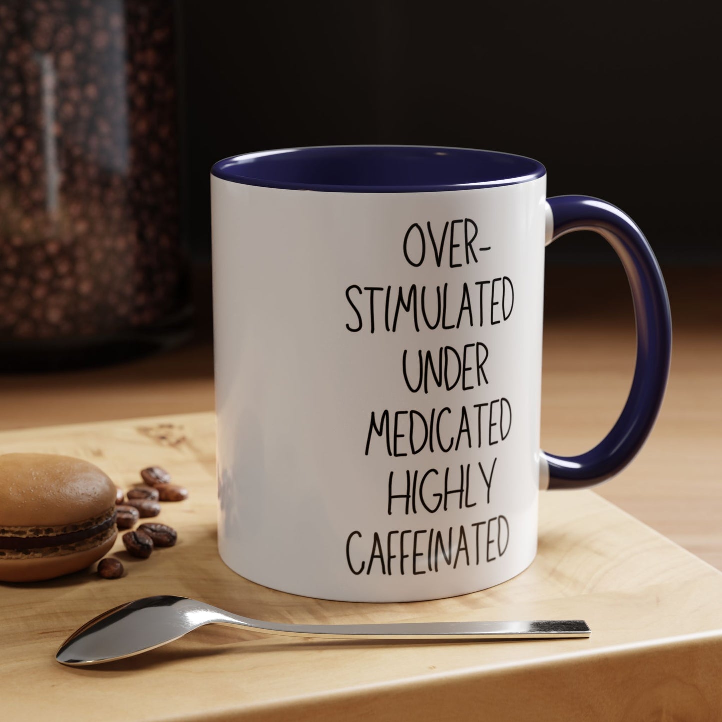 Funny Coffee Mug for Overstimulated Adults Caffeine Lover Gift for ADHD Nurses Teachers Coworkers and Anyone Running on Coffee