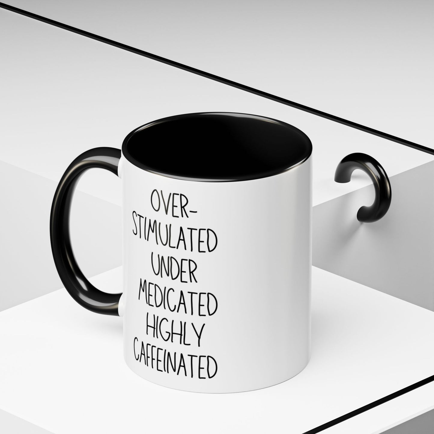 Funny Coffee Mug for Overstimulated Adults Caffeine Lover Gift for ADHD Nurses Teachers Coworkers and Anyone Running on Coffee