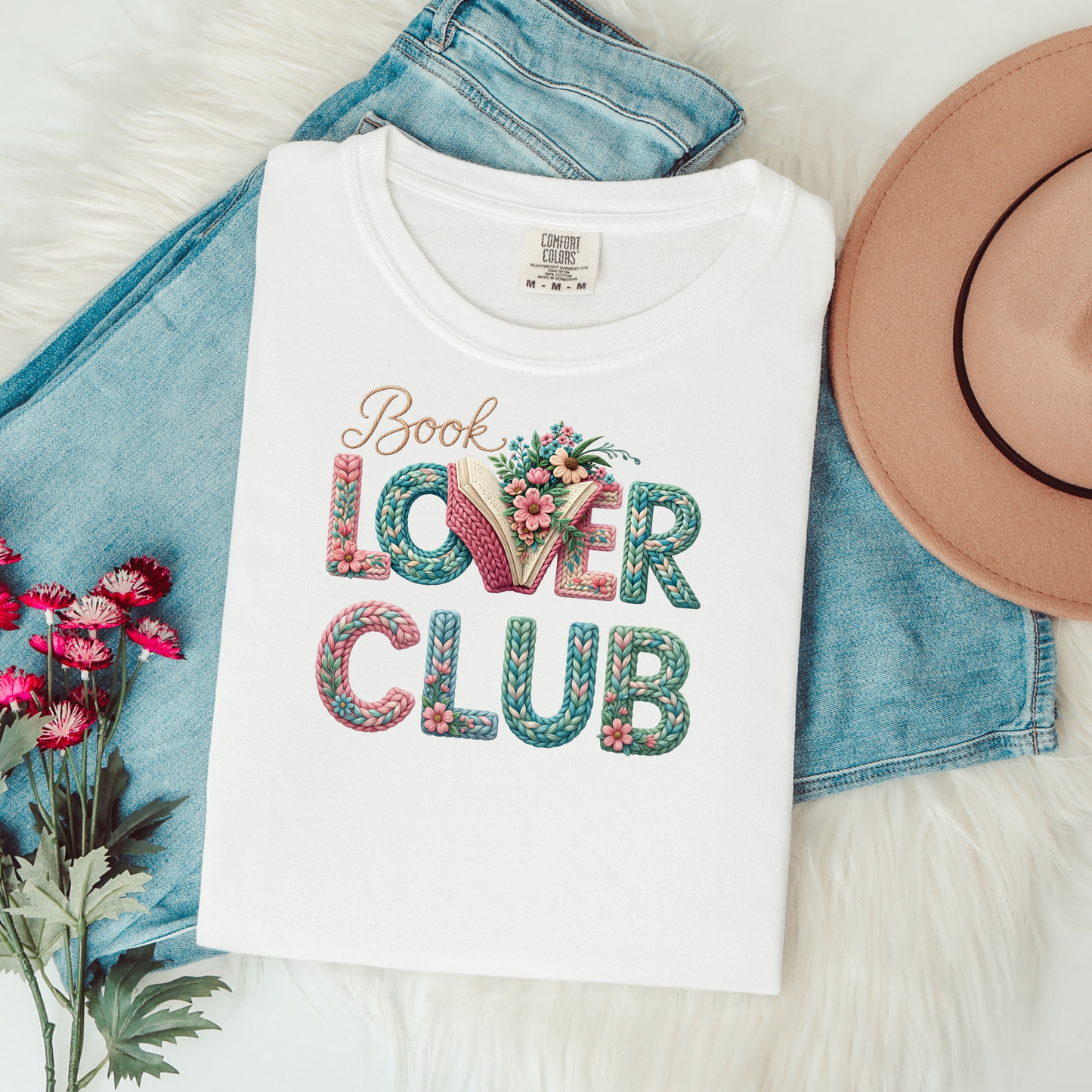 Book Lover Shirt Comfort Colors Floral Book Lover Tee Printed Design Not Embroidered Reader Gift Book Club Shirt Gift for Women
