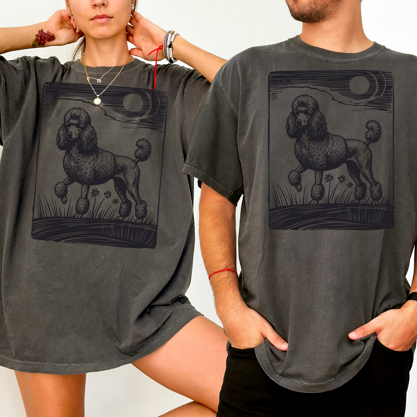 Poodle Design T-Shirt, Dog Lover Tee, Heavyweight Cotton Top, Comfortable Customizable Shirt, Unique Pet Gift, Graphic Artistic Apparel