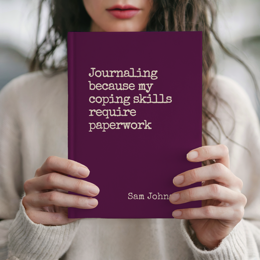 Mental Health Journal Funny Anxiety Journal for Adults Stress Journal Custom Hardcover Notebook Gift