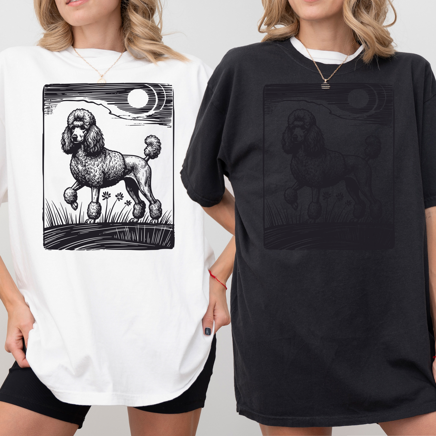 Poodle Design T-Shirt, Dog Lover Tee, Heavyweight Cotton Top, Comfortable Customizable Shirt, Unique Pet Gift, Graphic Artistic Apparel