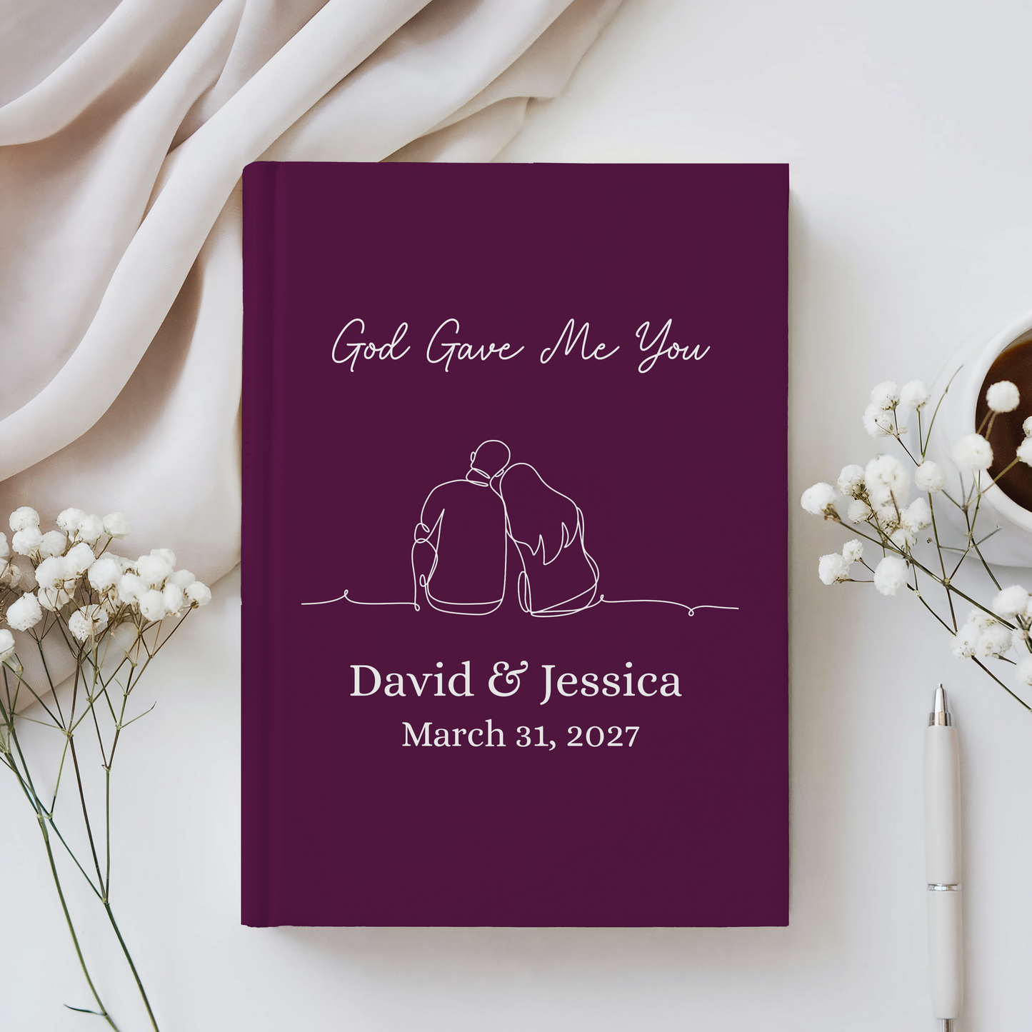 Christian Couple Journal - Personalized Wedding & Anniversary Gift