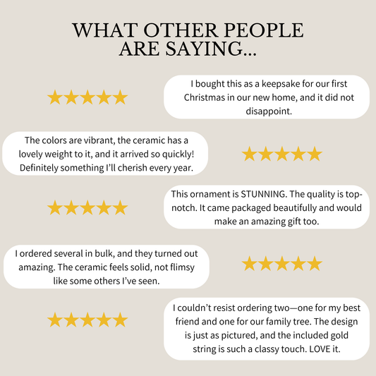 Rustic Woodland Baby's First Christmas Ornament, Hand-Drawn Fox Design, Ceramic Holiday Nursery Keepsake Gift for New Parents