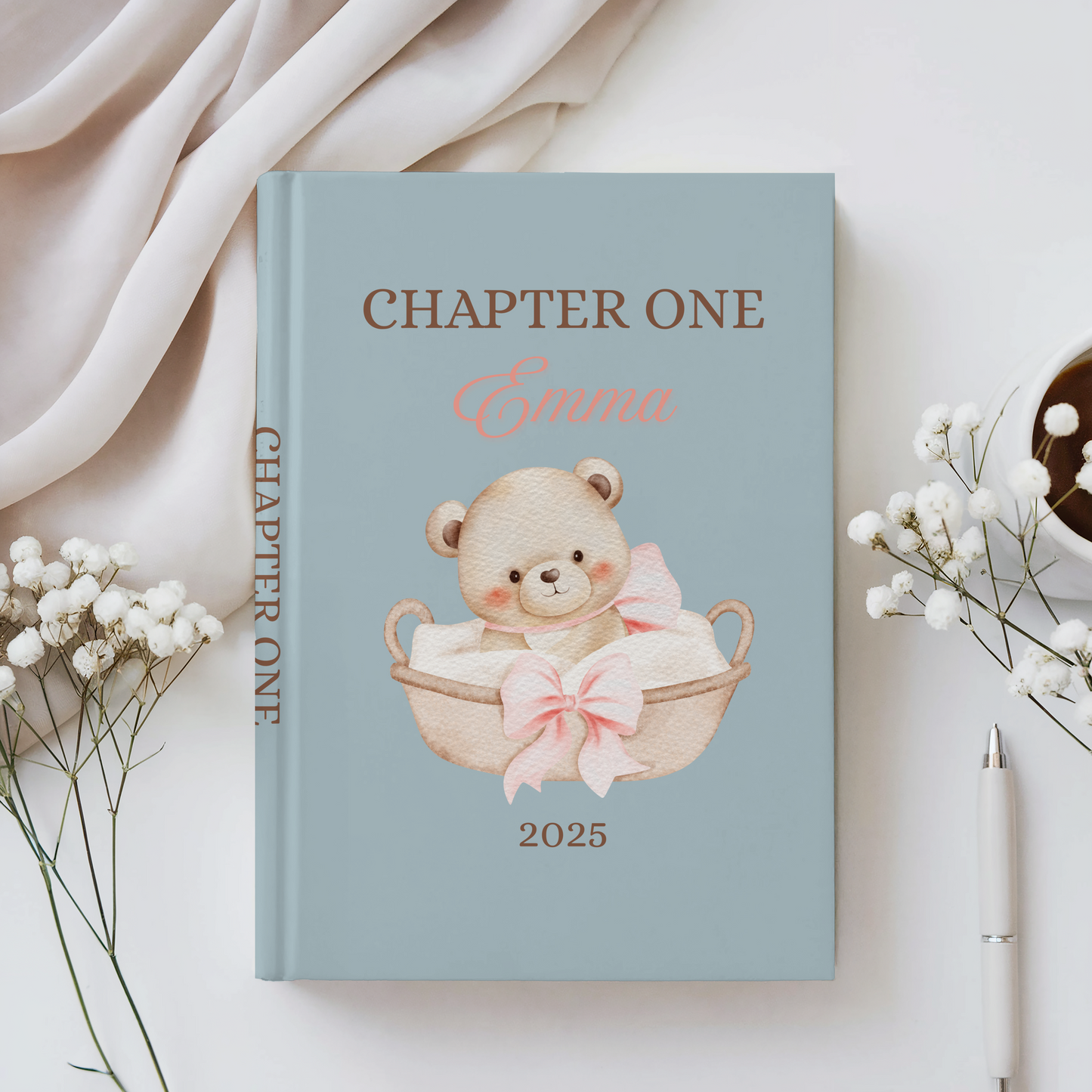 Custom Baby Journal, Personalized Baby Memory Book, New Mom Gift, First Year Keepsake, Baby Shower Guest Book Alternative