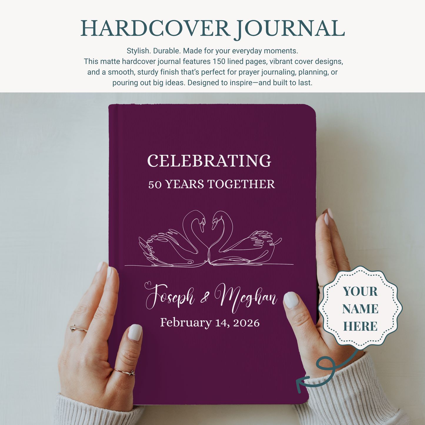 Engagement Gift Journal - Personalized Couple Keepsake Notebook