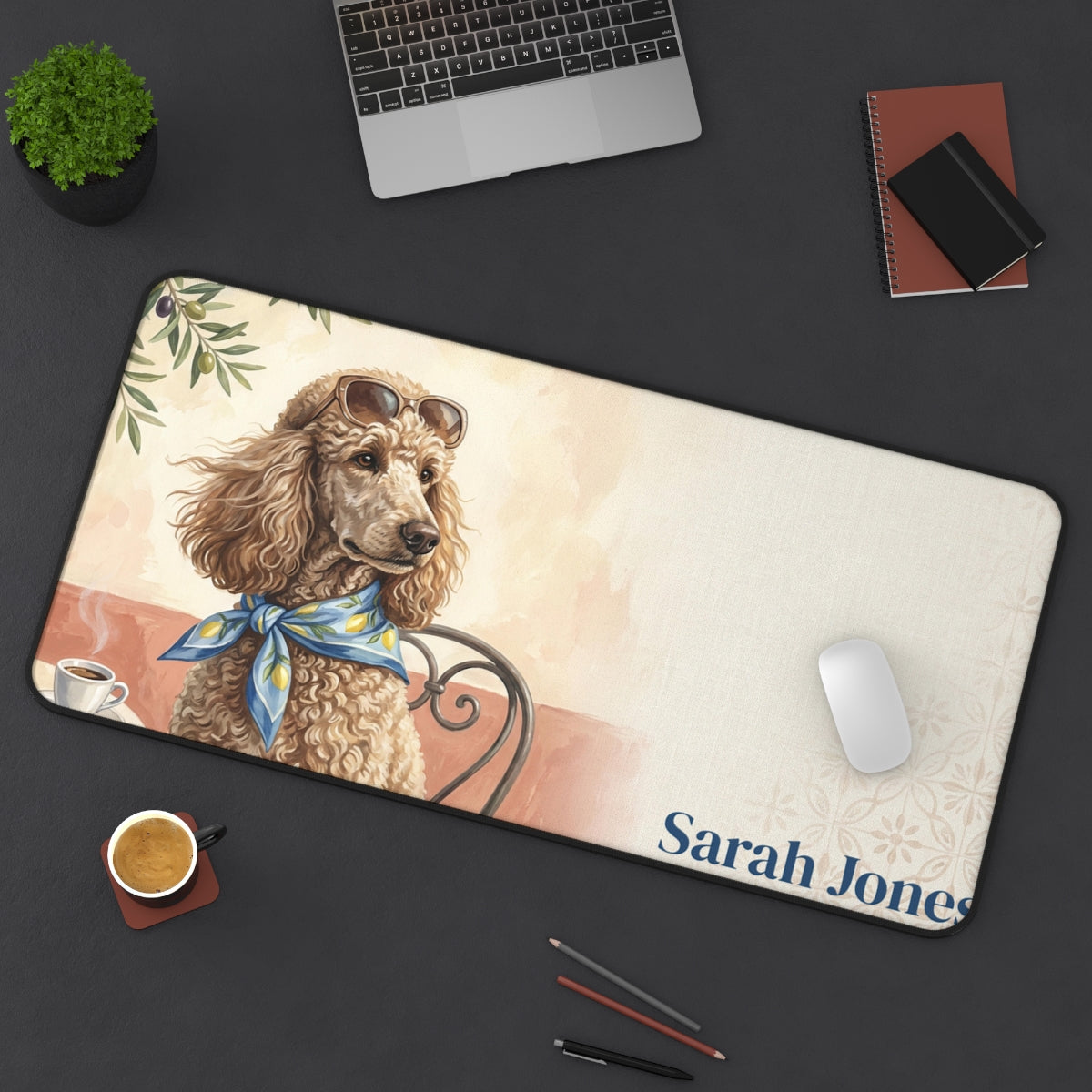 French Bulldog Desk Mat Personalized Italian Summer Gift for Dog Mom Mothers Day Gift from Husband Office Decor