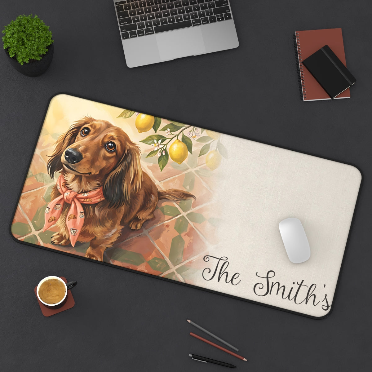 French Bulldog Desk Mat Personalized Italian Summer Gift for Dog Mom Mothers Day Gift from Husband Office Decor