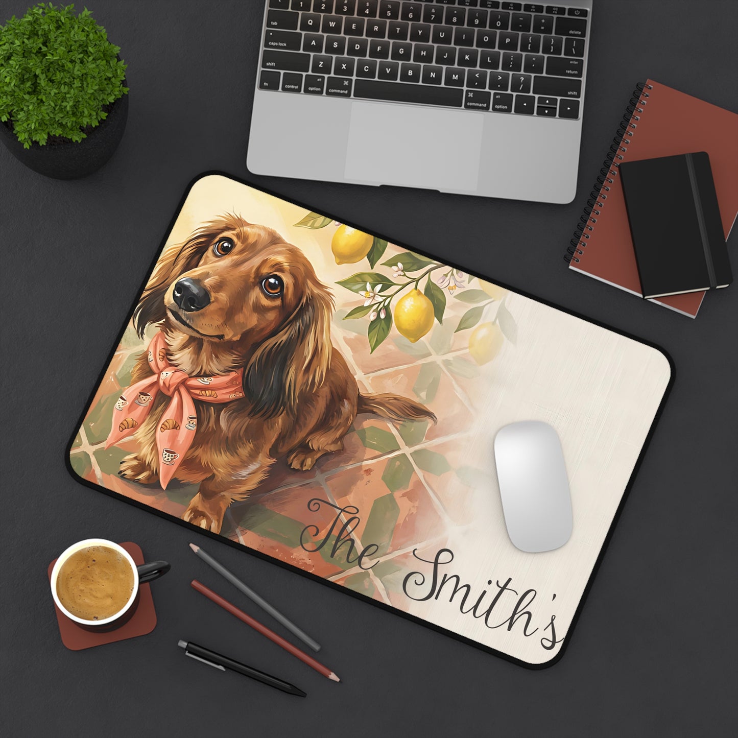 French Bulldog Desk Mat Personalized Italian Summer Gift for Dog Mom Mothers Day Gift from Husband Office Decor