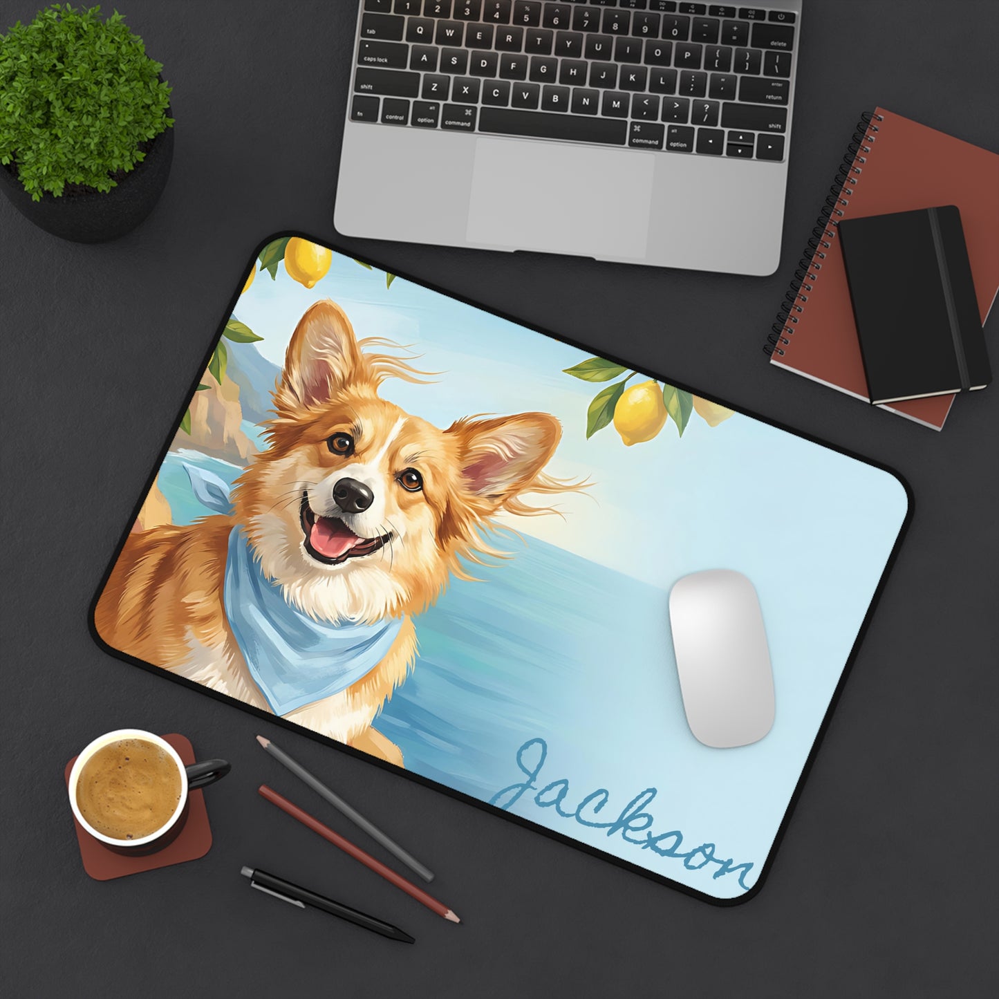 French Bulldog Desk Mat Personalized Italian Summer Gift for Dog Mom Mothers Day Gift from Husband Office Decor