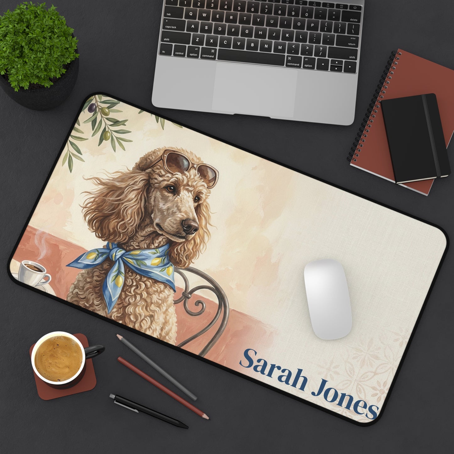 French Bulldog Desk Mat Personalized Italian Summer Gift for Dog Mom Mothers Day Gift from Husband Office Decor