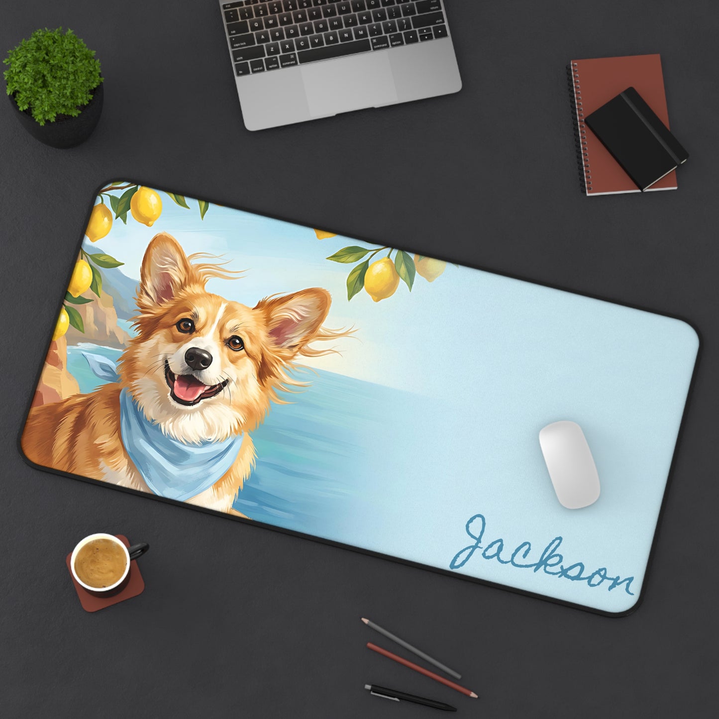 French Bulldog Desk Mat Personalized Italian Summer Gift for Dog Mom Mothers Day Gift from Husband Office Decor