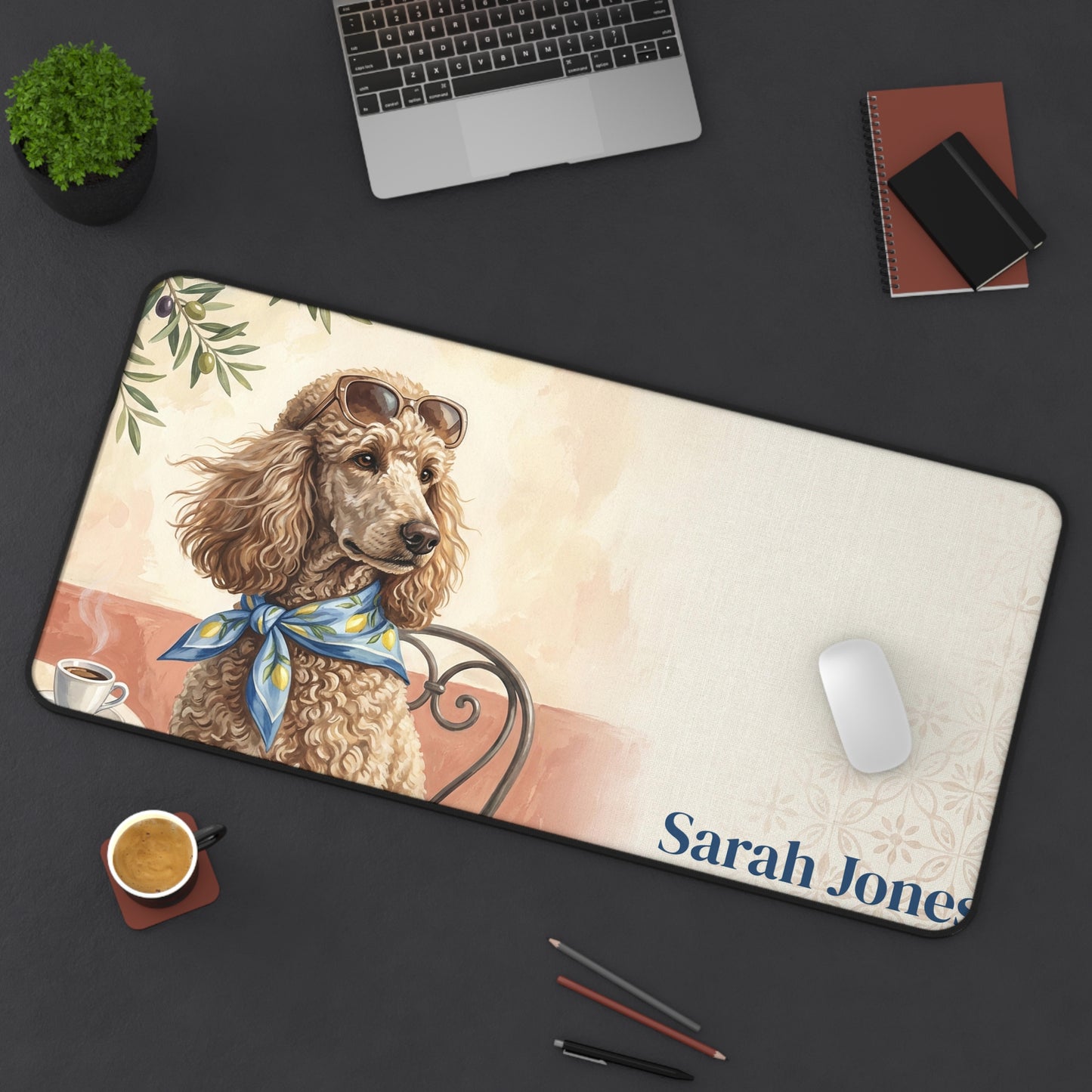 French Bulldog Desk Mat Personalized Italian Summer Gift for Dog Mom Mothers Day Gift from Husband Office Decor