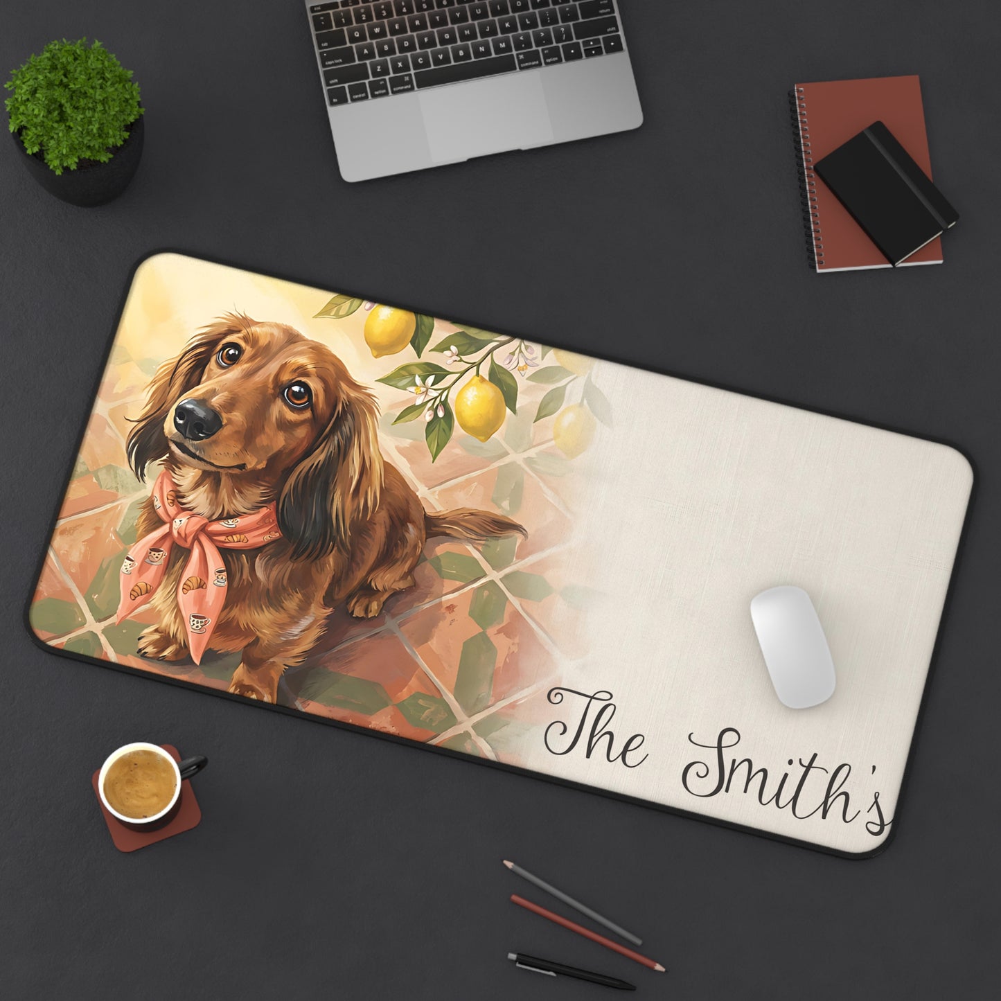 French Bulldog Desk Mat Personalized Italian Summer Gift for Dog Mom Mothers Day Gift from Husband Office Decor