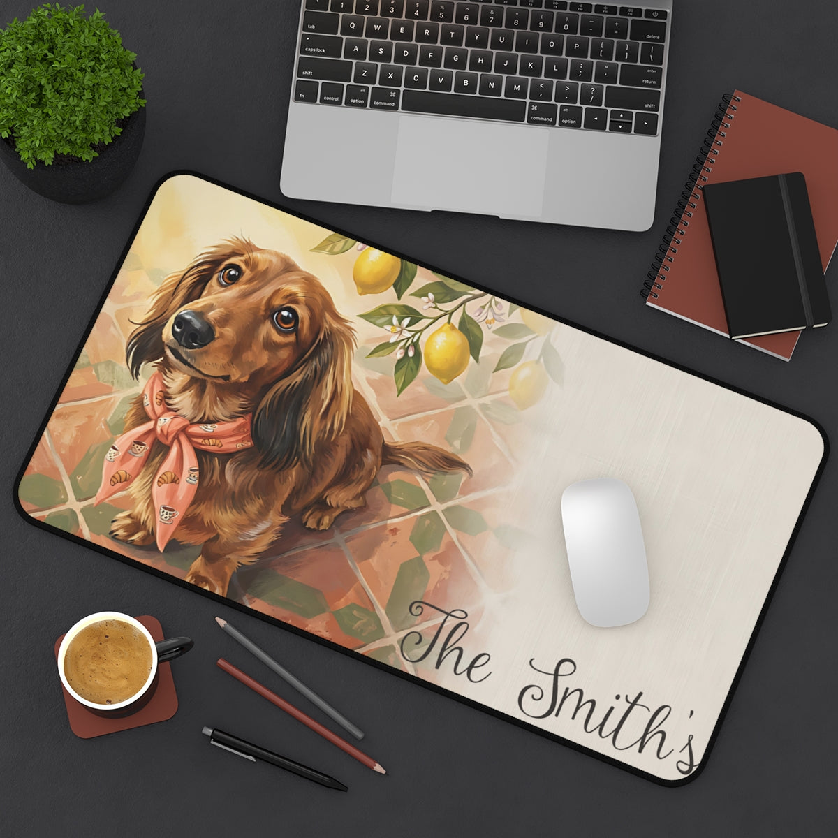 French Bulldog Desk Mat Personalized Italian Summer Gift for Dog Mom Mothers Day Gift from Husband Office Decor