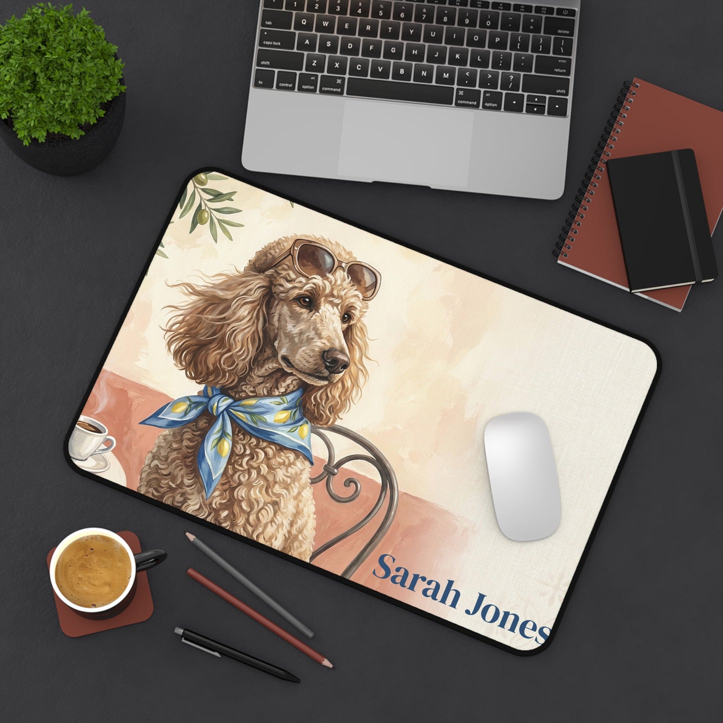 French Bulldog Desk Mat Personalized Italian Summer Gift for Dog Mom Mothers Day Gift from Husband Office Decor