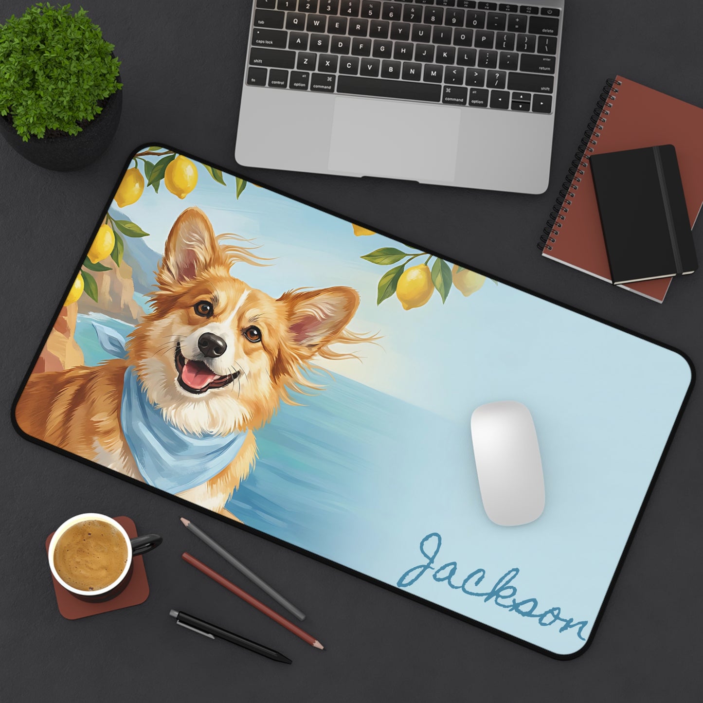 French Bulldog Desk Mat Personalized Italian Summer Gift for Dog Mom Mothers Day Gift from Husband Office Decor