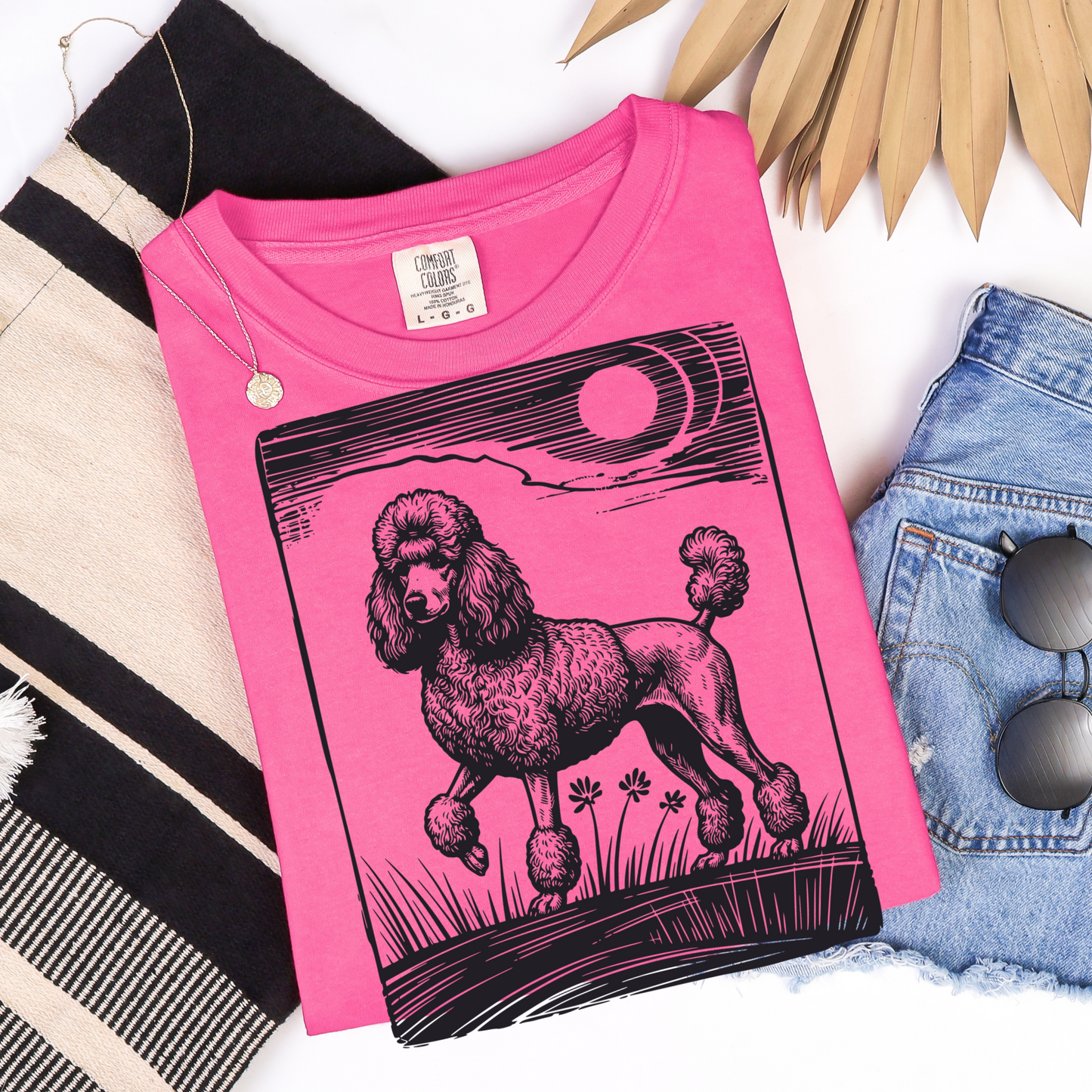 Poodle Design T-Shirt, Dog Lover Tee, Heavyweight Cotton Top, Comfortable Customizable Shirt, Unique Pet Gift, Graphic Artistic Apparel