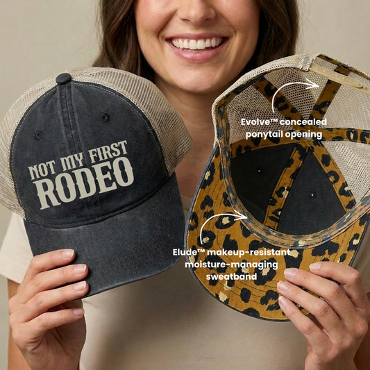 Western Cowgirl Trucker Hat Hide Your Crazy Not My First Rodeo Grace Grit Ponytail Hat Country Concert Hat Cowgirl Gift Ranch Girl Hat
