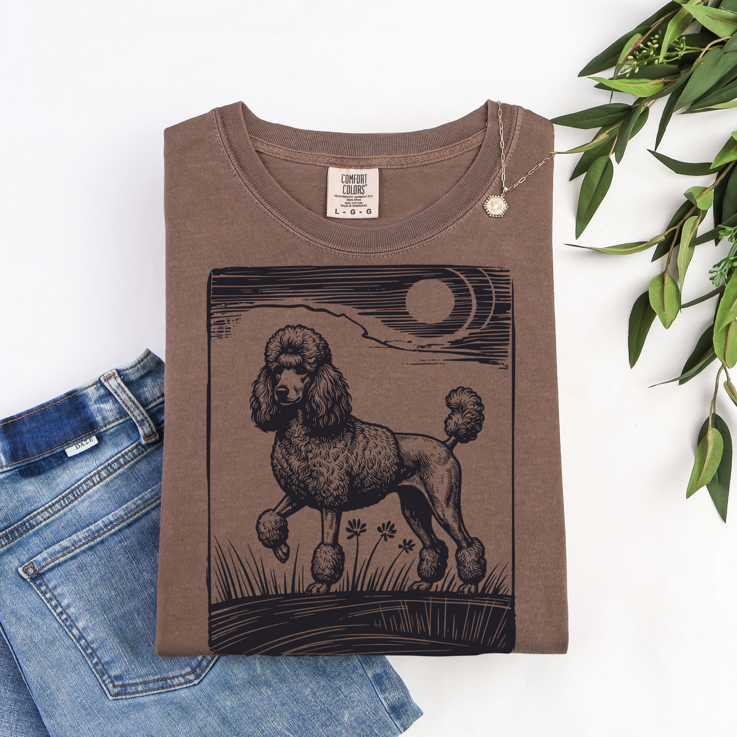 Poodle Design T-Shirt, Dog Lover Tee, Heavyweight Cotton Top, Comfortable Customizable Shirt, Unique Pet Gift, Graphic Artistic Apparel
