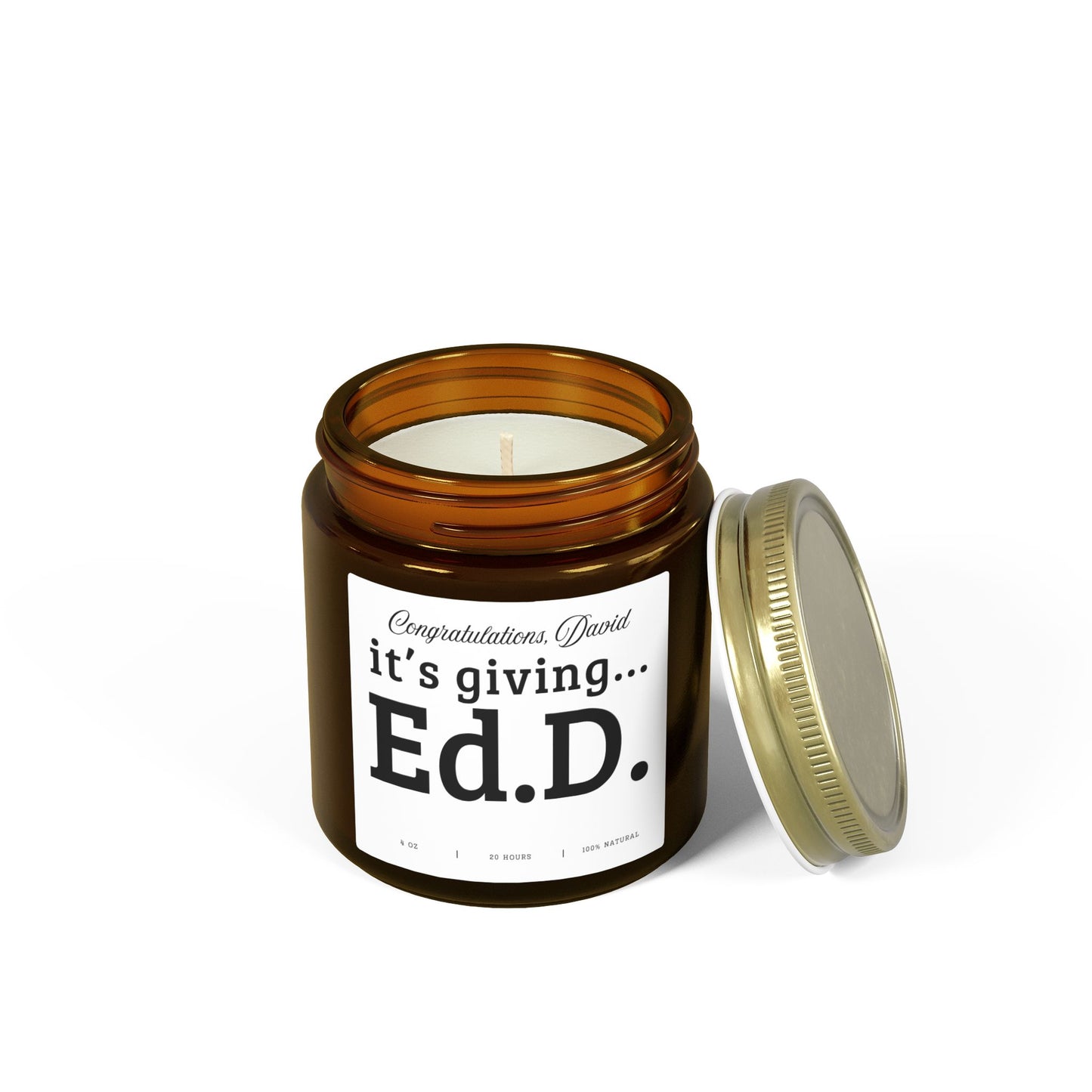 Doctorate Graduation Gift Candle for PhD EdD Graduate Professor Teacher Administrator Dissertation Defense Gift Doctoral Degree Celebration