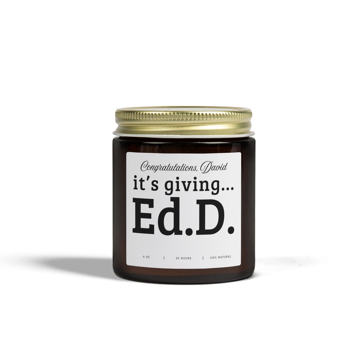 Doctorate Graduation Gift Candle for PhD EdD Graduate Professor Teacher Administrator Dissertation Defense Gift Doctoral Degree Celebration